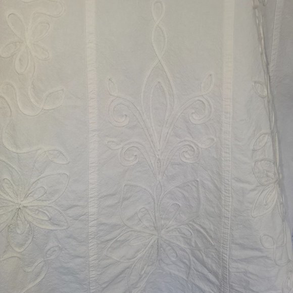 Soft Surroundings Angelica Gauze Embroidered Dress Ivory Size M - Picture 5 of 14
